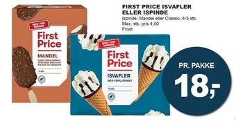Let-Køb First Price isvafler eller ispinde tilbud