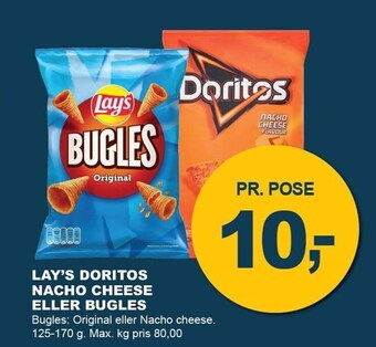 Let-Køb Lay's doritos nacho cheese eller bugles tilbud