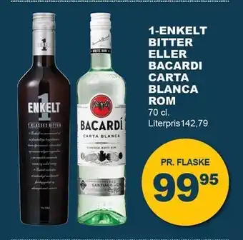 Let-Køb 1-enkelt bitter eller Bacardi carta blanca rom tilbud