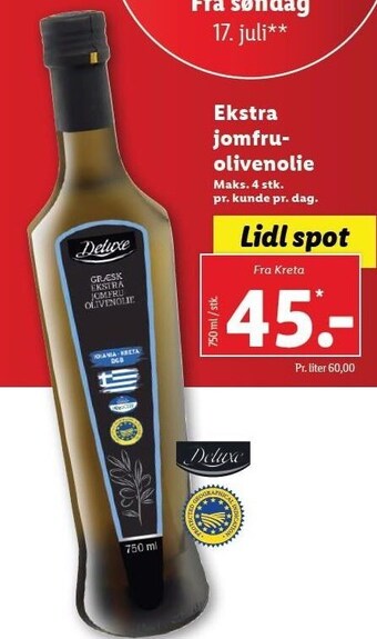 Lidl Ekstra jomfruolivenolie tilbud