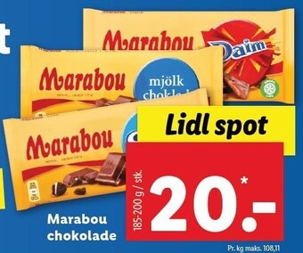 Lidl Marabou chokolade tilbud