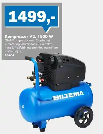 Biltema Kompressor V2, 1800 W tilbud