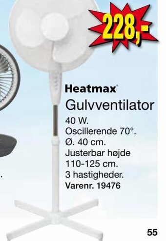 Heatmax Gulvventilator