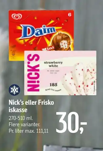 Føtex Nick's eller Frisko iskasse tilbud
