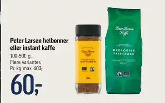 Føtex Peter Larsen helbønner eller instant kaffe tilbud