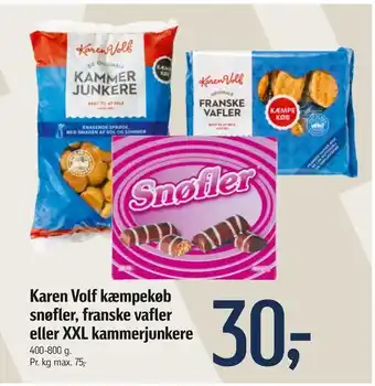 Føtex Karen Volf kæmpekøb snøfler, franske vafler eller XXL kammerjunkere tilbud
