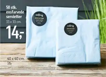 Føtex Ensfarvede servietter tilbud