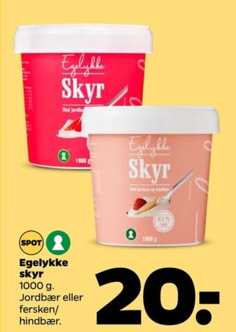 Netto Egelykke skyr fersken og hindbær tilbud