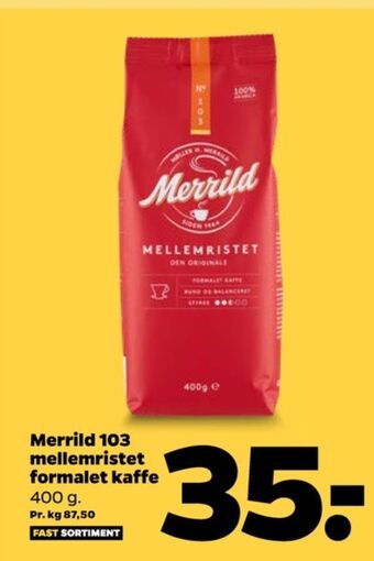 Netto Mellemristet kaffe formalet tilbud