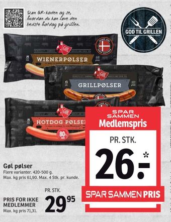 SPAR Gøl grillpølser tilbud