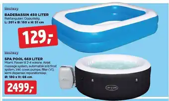 jem & fix Badebassin 450 L el. Spa pool 669 L tilbud