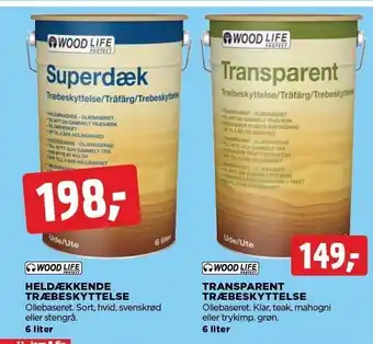 Heldækkende træbeskyttelse el. Transparent træbeskyttelse