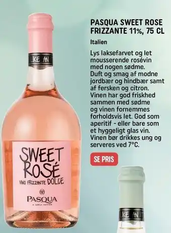 REMA 1000 Pasqua Sweet Rose Frizzante 11% 75 Cl tilbud