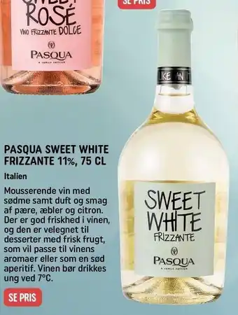 REMA 1000 Pasqua Sweet White Frizzante 11% 75 CL tilbud