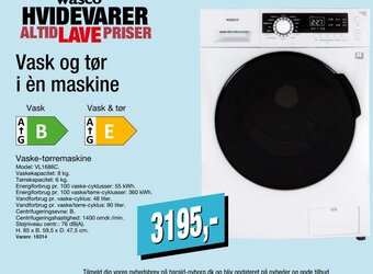 Harald Nyborg Vaske- Tørremaskine tilbud