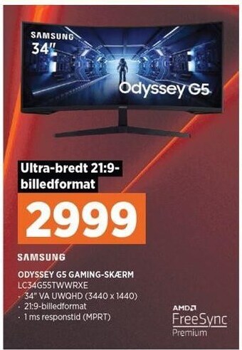 Power Samsung odyssey G5 gaming-skærm tilbud