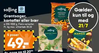 Bilka Grøntsager kartofler eller bœr tilbud