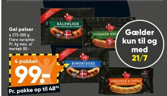 Bilka Gøl Pølser tilbud