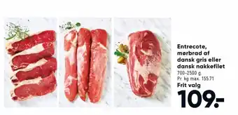 Bilka Entrecote mørbrad af dansk gris eller dansk nakkefillet tilbud