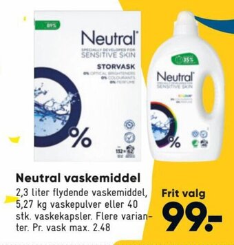 Bilka Neutral vaskemiddel tilbud