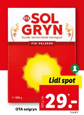 Lidl Ota sol gryn havregryn tilbud