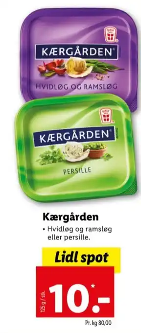 Lidl Kærgården smørbar hvidløg og ramsløg tilbud