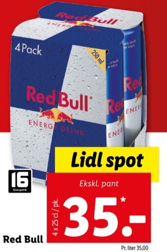 Lidl Red bull energidrik tilbud