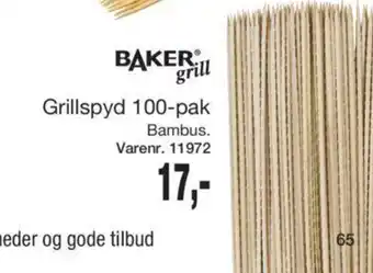 Harald Nyborg Baker Grill Grillspyd 100-pak Bambus tilbud