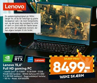 Bilka Lenovo 15,6" full HD gaming PC tilbud