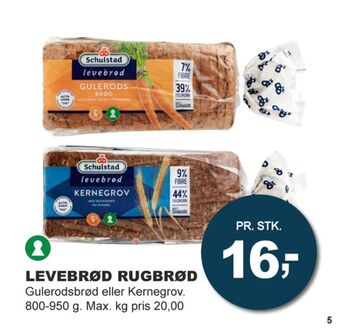 Let-Køb Levebrød rugbrød-skiver tilbud