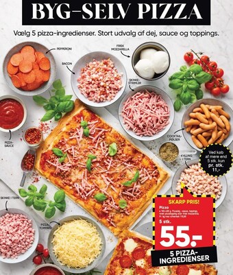 Bilka Byg selv pizza 5 stk tilbud