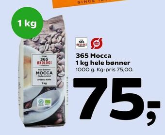 Coop 365 365 Mocca 1 kg hele bønner tilbud