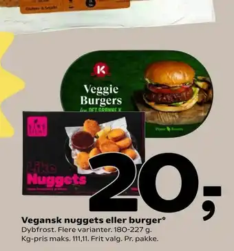 Coop 365 Vegansk nuggets eller burger tilbud