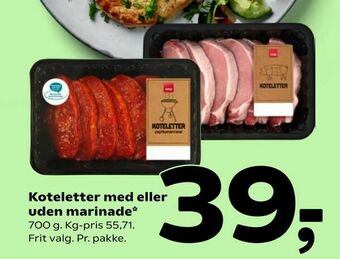 Coop 365 Koteletter med eller uden marinade tilbud