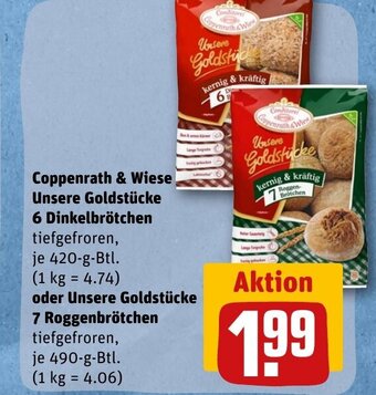 REWE DE Coppenrath & Wiese Unsere Goldstücke 6 Dinkelbrötchen tilbud