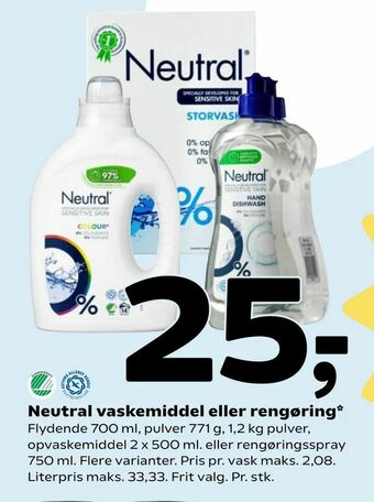 Coop 365 Neutral vaskemiddel eller rengøring tilbud