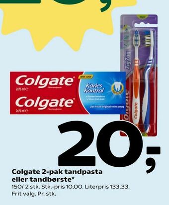 Coop 365 Colgate 2-pak tandpasta eller tandbørste tilbud