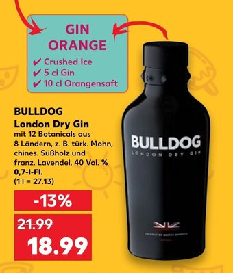 Kaufland BULLDOG london dry gin tilbud