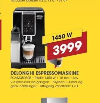 Punkt1 Delonghi espressomaskine tilbud