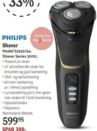 Kop & Kande Philips Shaver Series 3000 tilbud