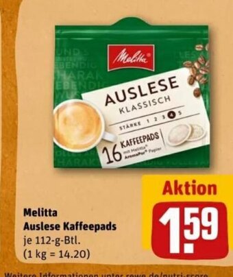 REWE DE Melitta Auslese Kaffeepads tilbud