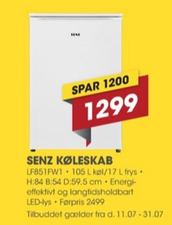 Punkt1 Senz køleskab tilbud