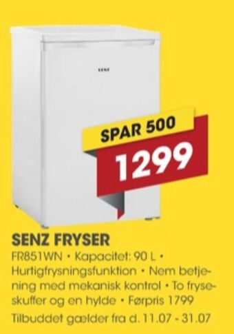 Punkt1 Senz fryseskab tilbud