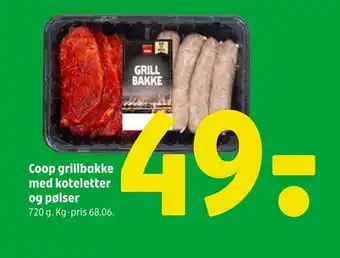 Coop 365 Coop grillbakke med koteletter og pølser tilbud