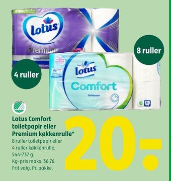 Coop 365 Lotus Comfort toiletpapir eller Premium køkkenrulle tilbud
