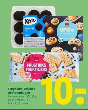 Coop 365 Frugt kiks, Ufo kiks eller romkugler tilbud