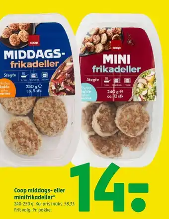 Coop 365 Coop middags eller minifrikadeller tilbud