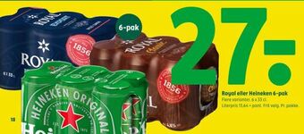 Coop 365 Royal eller Heineken 6-pak tilbud