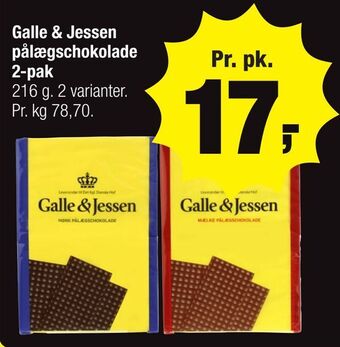 Calle Galle & Jessen pålægschokolade tilbud