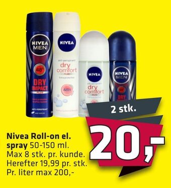 Fleggaard Nivea Roll-on el. spray tilbud
